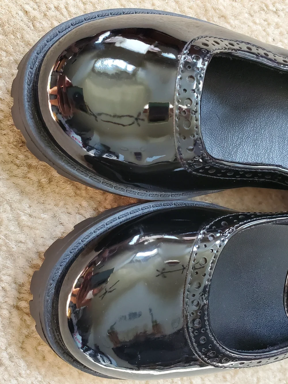Lands' End Black Patent Youth Mary Jane with Buckle.  Size 13